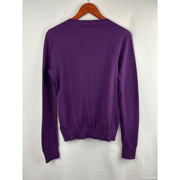 Women’s Central Park West Small Sparkly Plum Cardigan - Picture 3 of 6